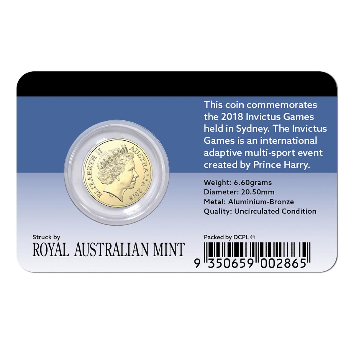 2018 $2 Invictus Games Coin Pack