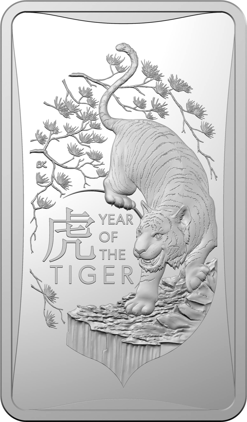 2022 $1 Lunar Year of the Tiger 1/2oz Silver Ingot Frosted UNC