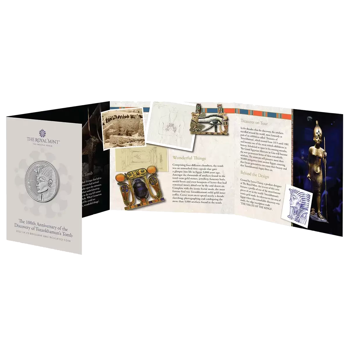 2022 £5 100th Anniversary Of The Discovery Tutankhamun S Tomb Brilliant Uncirculated Coin