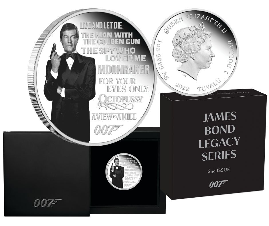 2022 James Bond Legacy Series 2nd issue 1OZ Silver Proof Coloured