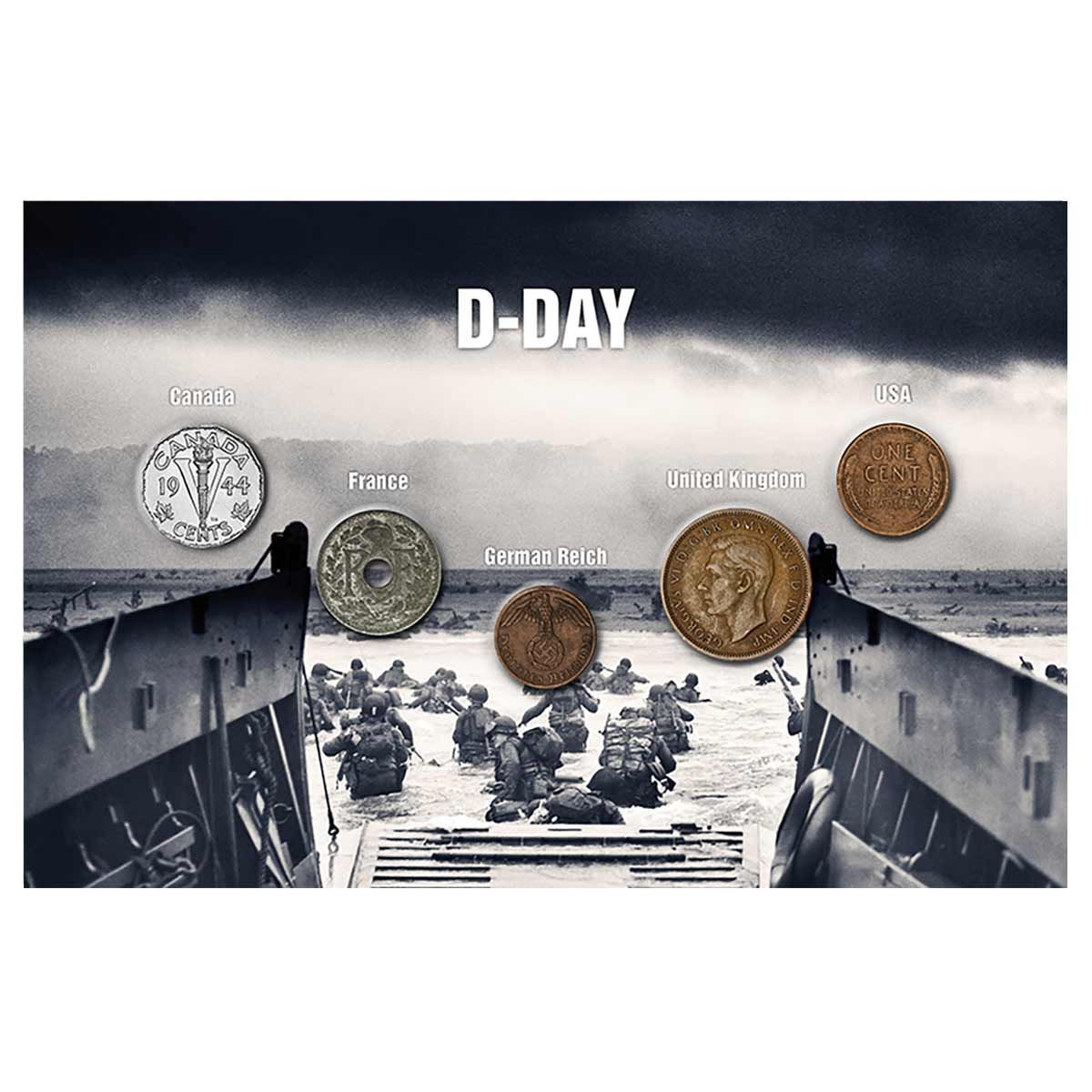 <b>WWII D-Day Allies &amp; Axis 5 Coin Set</b>