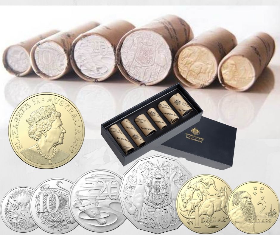 <b>2019 Jody Clarke Effigy RAM Logo Roll Set 5c,10,20c,50c,$1 &amp; $2 </b>