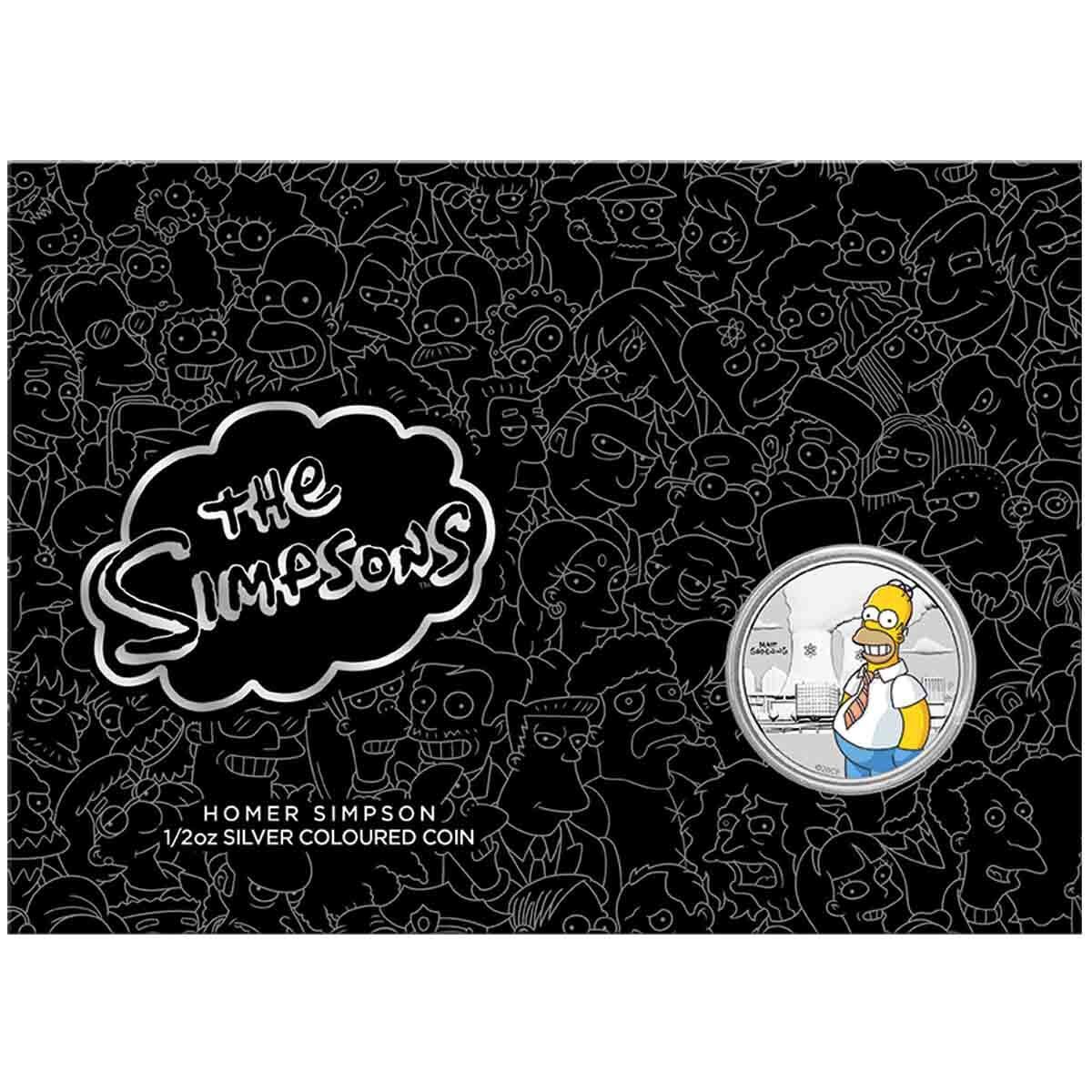<b>2020 50c The Simpsons - Homer 1/2oz Silver Brilliant Uncirculated Coin in Card</b>