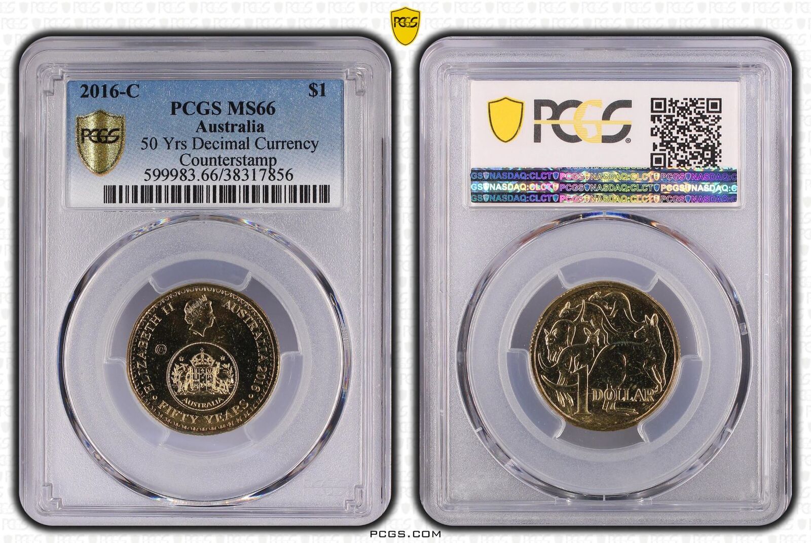 <b>MS66 2016 C Mintmark $1 Changeover 50 Years Of Decimal Currency PCGS </b>