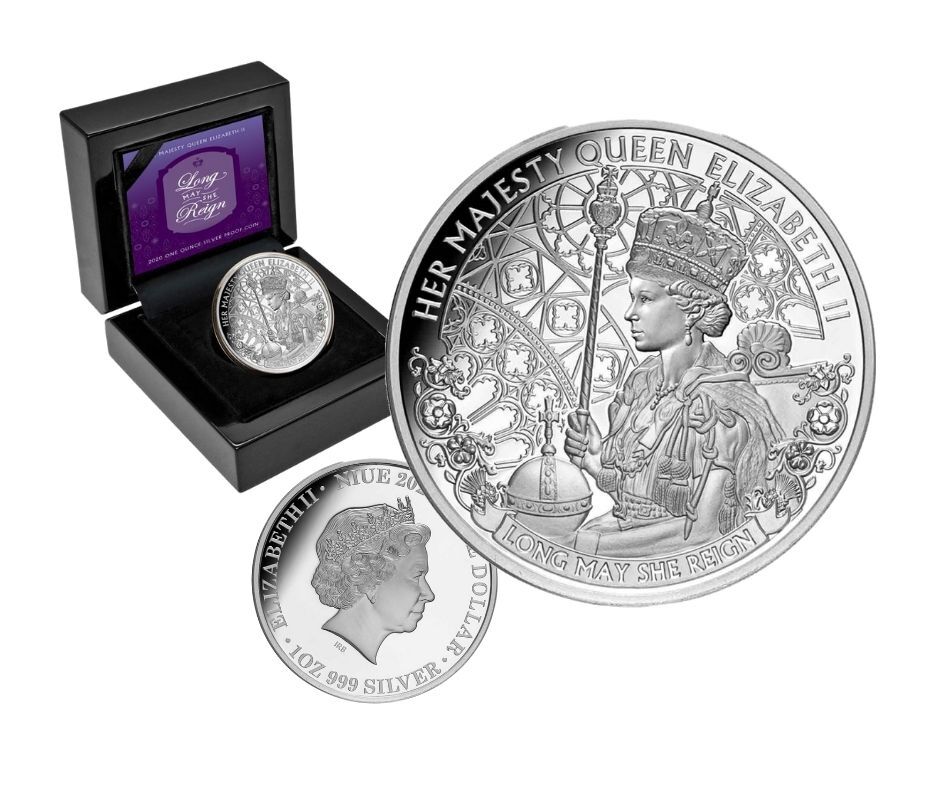 <b>2020 $1 Queen Elizabeth II Long May She Reign Silver Proof Coin</b>