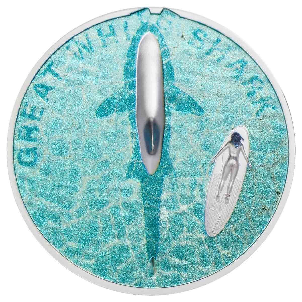 <b>2021 Great White Shark 1oz Silver Proof Coin</b>