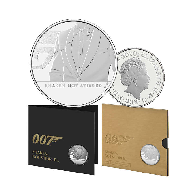 <b>2020 £5 James Bond Shaken Not Stirred Brilliant Uncirculated Coin</b>