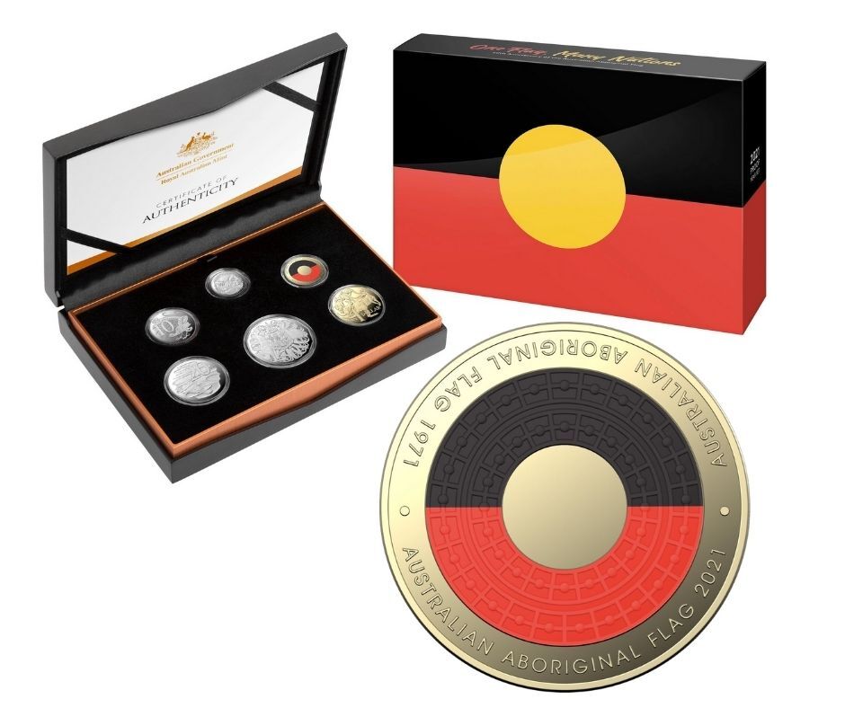 <span style="font-weight: bold;">2021 50th Anniversary Of The Australian Aboriginal Flag UNC 6 Coin RAM Proof Set</span>