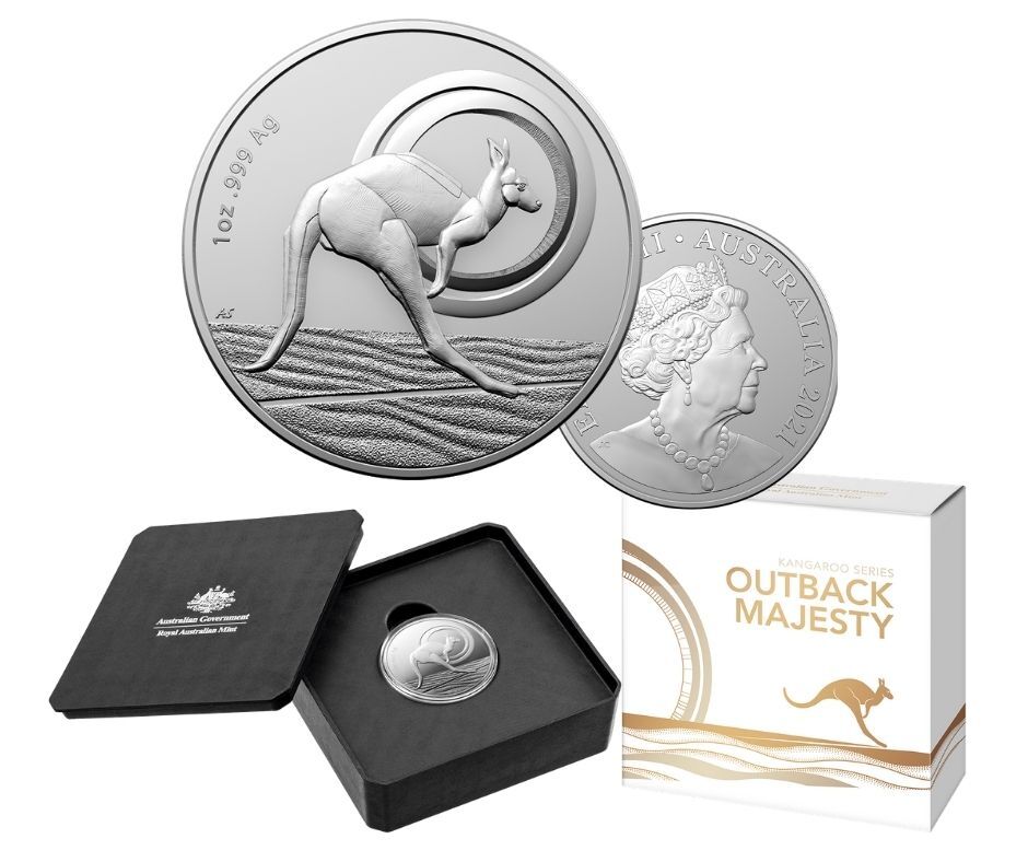 2021 $1 Outback Majesty Fine Silver Proof 1 Oz - Kangaroo Series 