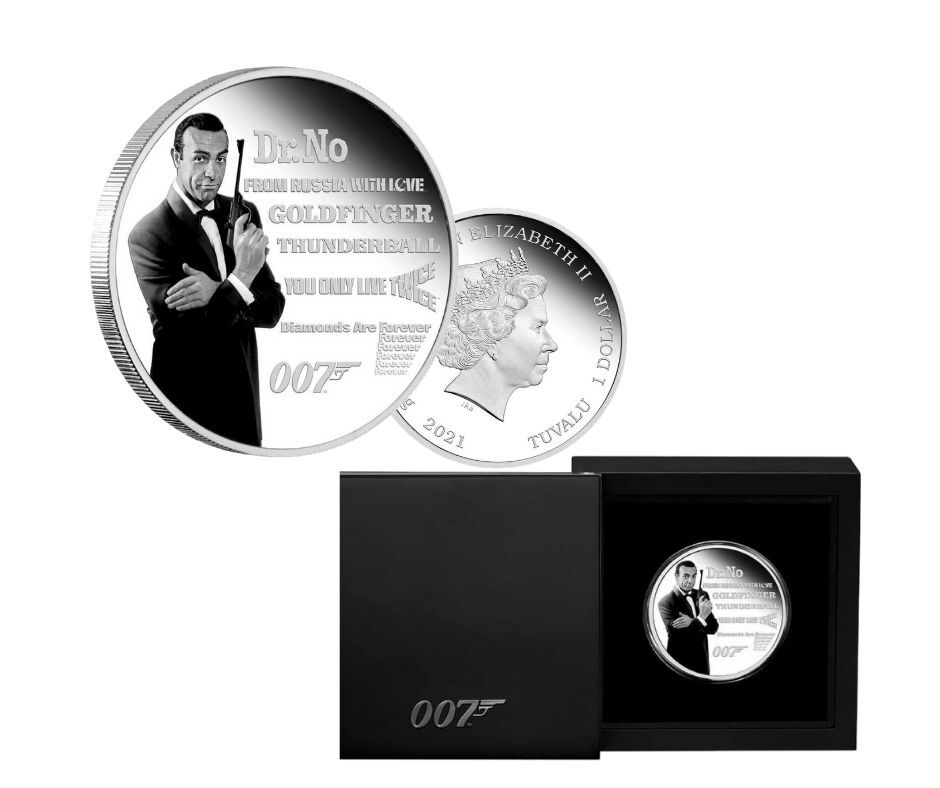 Power Coin James Bond Legacy Series 1 Oz Silber Münze 1$ Tuvalu 2021 Power Coin James Bond Legacy Series 1 Oz Silber Münze 1$ Tuvalu 2021