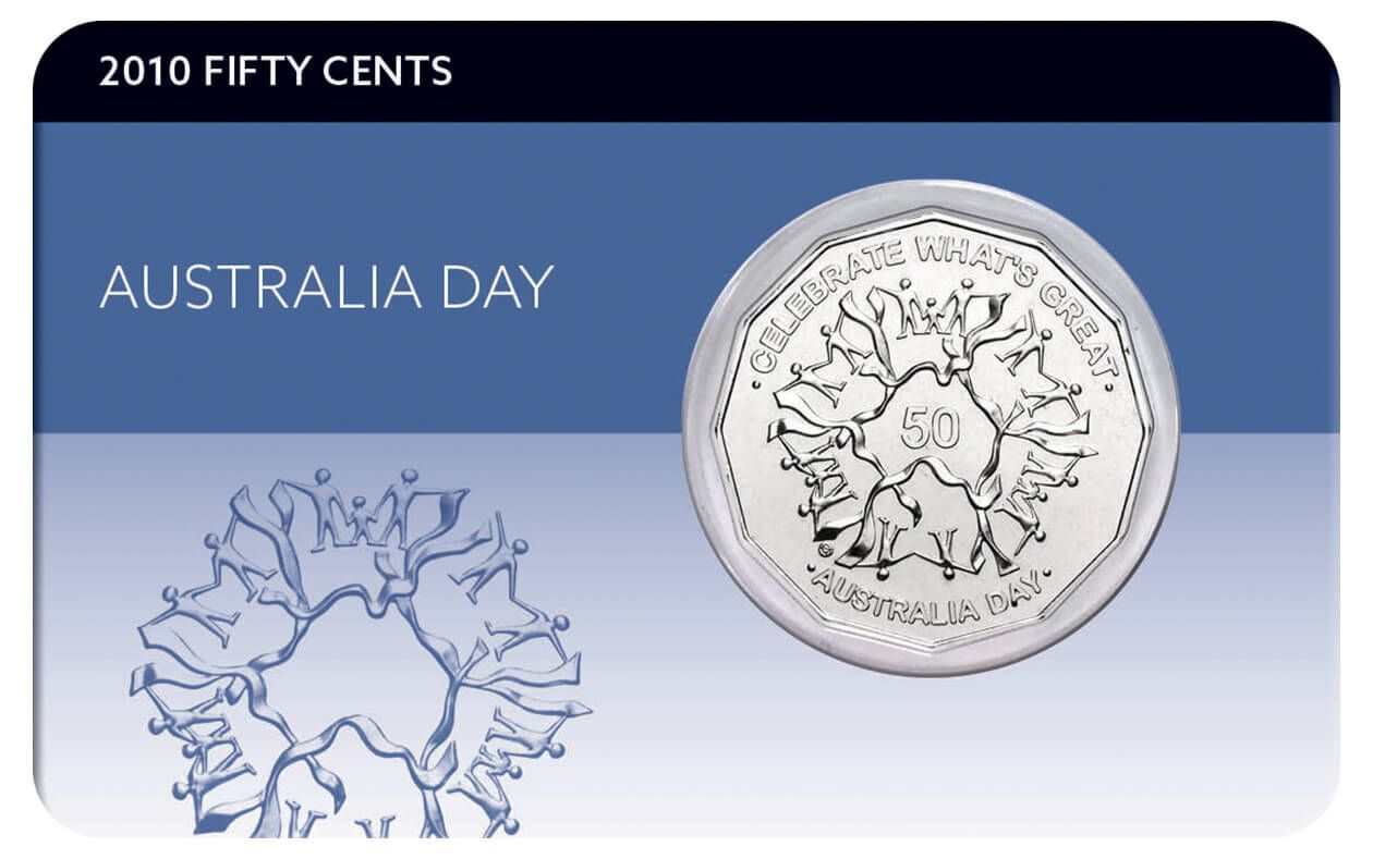 2010 50c Australia Day Coin Pack - Aussie Coins and Notes