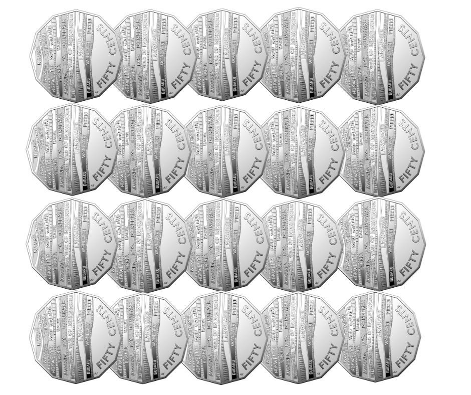 <b>2019 50c International Year Of Indigenous Languages RAM Logo Bag of 20</b>