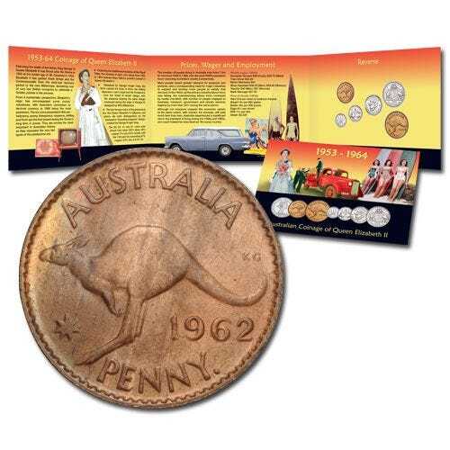 1953-64 Elizabeth II 6-Coin Set Australian Coinage Of Queen Elizabeth ...