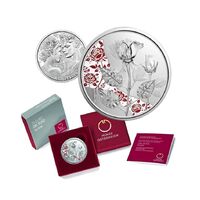 2021 10 Euro The Language of Flowers Rose Coloured ½oz Silver Proof Coin