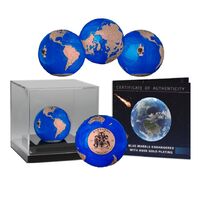 2022 $5 Endangered Blue Earth with Meteorite Rose Gold-Plated 3oz Silver Sphere Coin