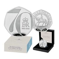 2022 50p Queen Elizabeth II Platinum Jubilee 8g Silver Proof