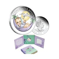 2022 50c Newborn Baby 1/2oz Coloured  Silver Proof Coin