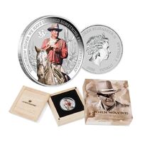 2022 $1 John Wayne 1 Oz Colour Silver BU Coin
