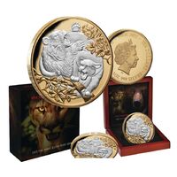 2022 $10 Apex Predators Cougar & Bear Selectively Gold-Plated 5oz Silver Proof Coin