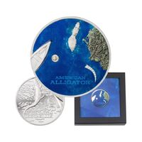2022 $5 American Alligator Coloured 1oz Silver Ultra-High Relief Proof Coin