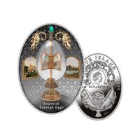 2021 $1 Fabergé Egg - Revolving Miniatures Egg Coloured Silver Proof Coin
