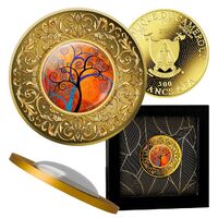 2021 500 Francs The Tree of Happiness Blue Coloured Gold-Plated Silver Proof Coin