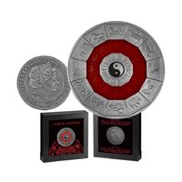 2022 $2 Chinese Zodiac Calendar 2oz Silver Antiqued Coin