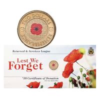 2012 $2 Remembrance Day Red Poppy Coin