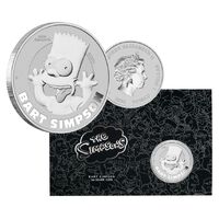 2022 $1 Bart Simpson 1oz Silver Brilliant UNC Coin on Card 