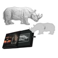 2022 $2 BLACK RHINO Animals of Africa 1oz Silver Coin Solomon Island