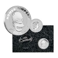 2022 $1 Homer Simpson 1oz Silver Coin In Card