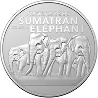 2022 $1 Australia Zoo Sumatran Elephant 1oz Silver Bullion Coin