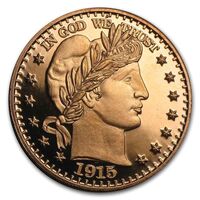 US Barber Half Dollar 1oz Copper Round