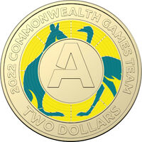 2022 $2 Letter A - Australian Commonwealth Games Team UNC