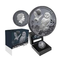 2022 $1 Australia at Night Barn Owl 1oz Silver Black Proof Coin