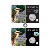 2022 Melbourne + Brisbane 1oz Silver Kookaburra w/ coloured privymarks Combo - ANDA Money Expo