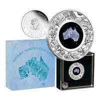 2022 Great Southern Land 1oz Silver Proof Blue Lepidolite Coin