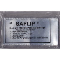 SA FLIPS PACK OF 50 2.5 x 2.5 sized double pocket Coin Flips