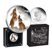 2023 $1 Australian Lunar Series-Year of the Rabbit 1oz Silver Proof Coloured Coin
