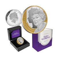 2022 $1 Queen Elizabeth II Tribute 1oz Gold-plated Silver Proof Coin