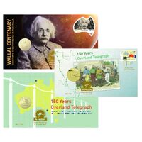 2022 Sydney ANDA Money Expo PNC Trio Overland Telegraph 150 Yrs (PM)+ Overland Telegraph 150 Yrs  (RAM) + 2022 $1 Wallal Centenary