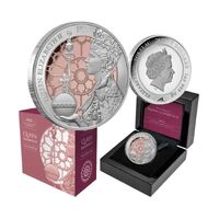 2023 $5 Queen Elizabeth II Coronation 70th Anniversary 1oz Rose Gold-Plated Silver Proof