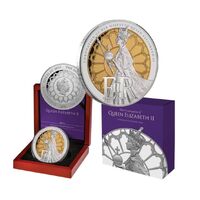 2023 $10 5oz Gold-plated QEII Coronation Silver Proof Coin