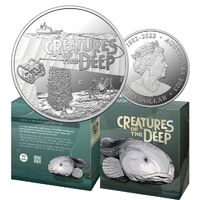 2023 $1 Creatures Of The Deep Fine Silver 'C' Mintmark Proof Coin