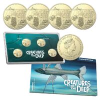 2023 $1 Creatures Of The Deep Mintmark and Privy Mark UNC 4 Coin Set 