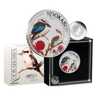 2023 $1 World Money Fair Australian Kookaburra 1oz Silver Coloured Coin