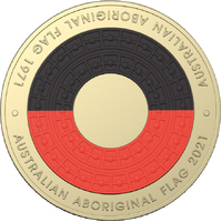 2021 $2 Aboriginal Flag Coloured Coin AUNC