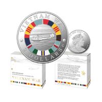 2023 $2 50th Anniversary of the End of Australia’s Involvement in the Vietnam War. ‘C’ Mintmark Coloured Fine Silver Proof Coin