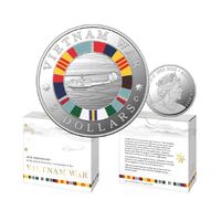 2023 $2 50th Anniversary of the End of Australia’s Involvement in the Vietnam War. ‘C’ Mintmark Coloured Fine Silver Proof Coin