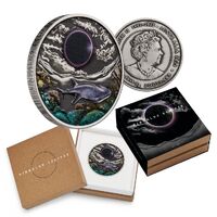 2023 2oz Ningaloo Eclipse Silver Antiqued Coloured Coin